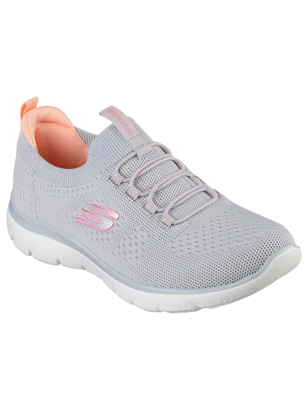 Skechers Women’s Grey & Pink Slip-On Knit Sneaker size 9W